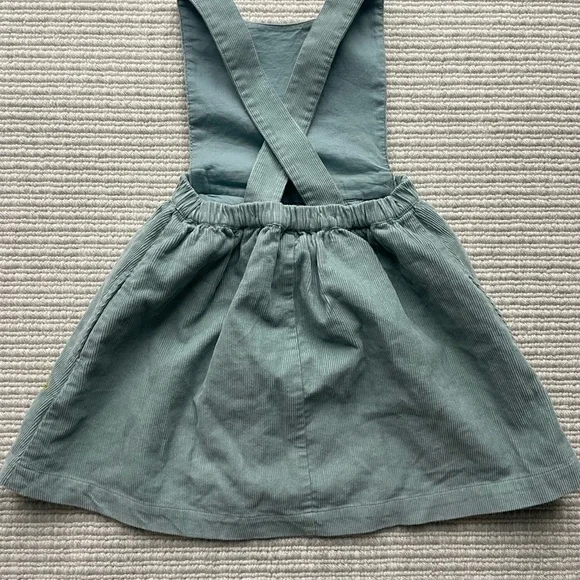 Mini Boden pinafore dress NWOT 3-4 yr Easter spring cross back with appliqués